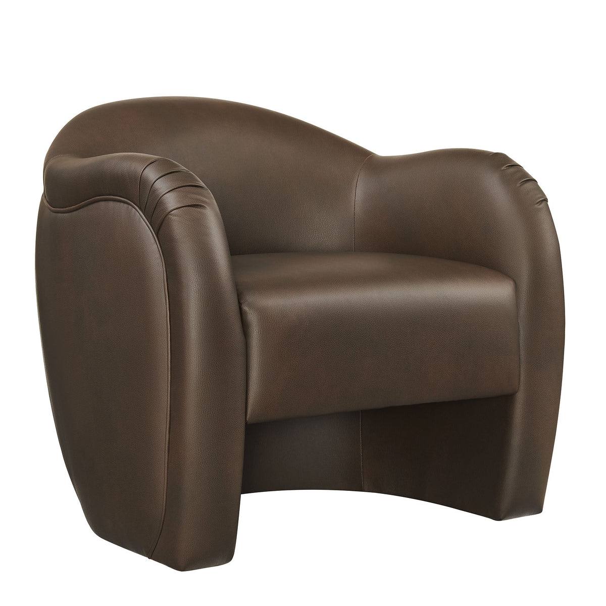 Compose Espresso Barrel Vegan Leather Accent Chair