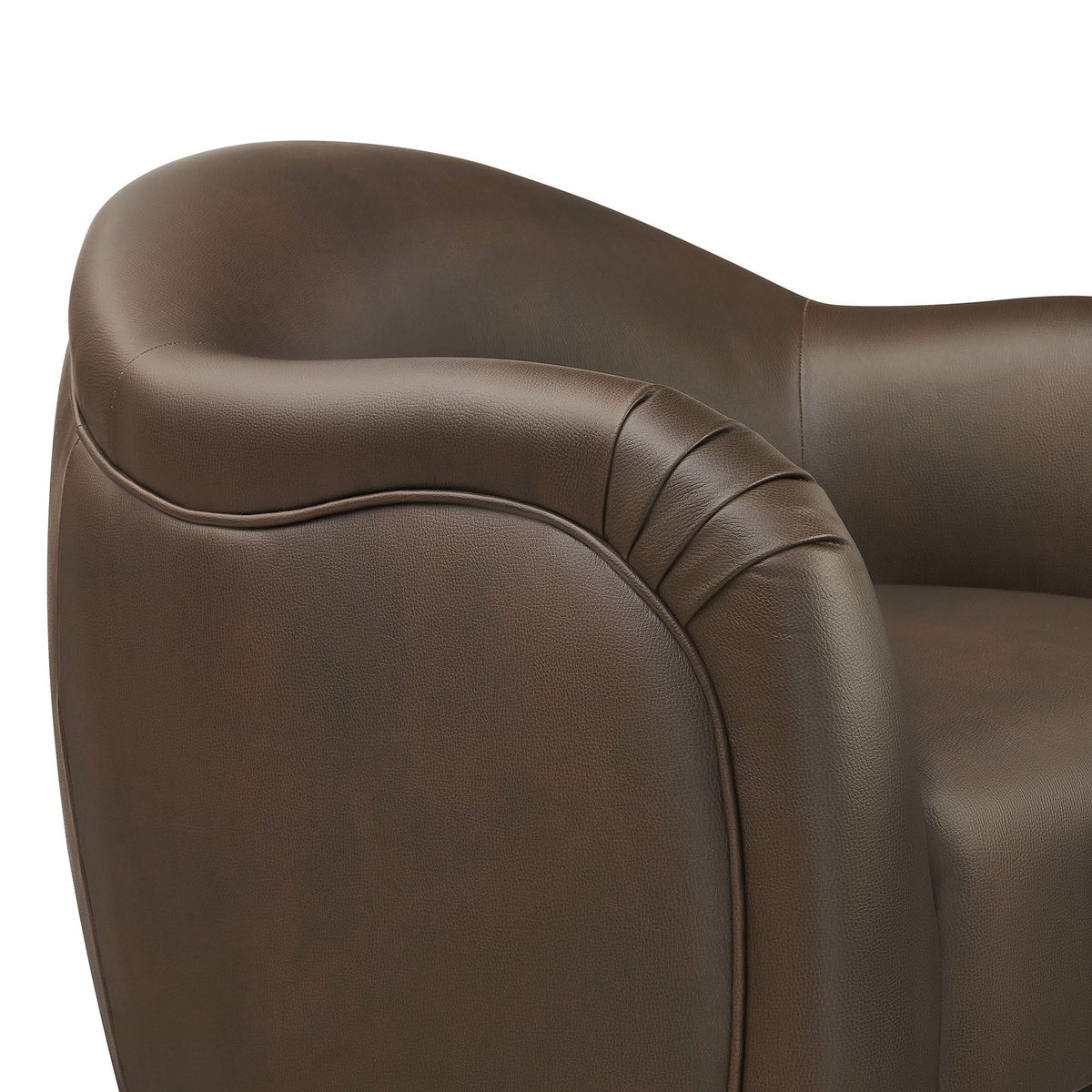 Compose Espresso Barrel Vegan Leather Accent Chair