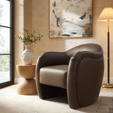 Compose Espresso Barrel Vegan Leather Accent Chair