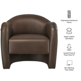 Compose Espresso Barrel Vegan Leather Accent Chair