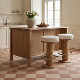 Nio White Mist/Natural Swivel Counter Stool