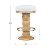 Nio White Mist/Natural Swivel Counter Stool