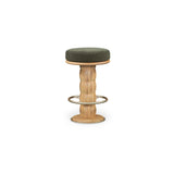 Nio Dark Green/Natural Swivel Counter Stool