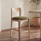Oli Dark Green/Natural Counter Stool