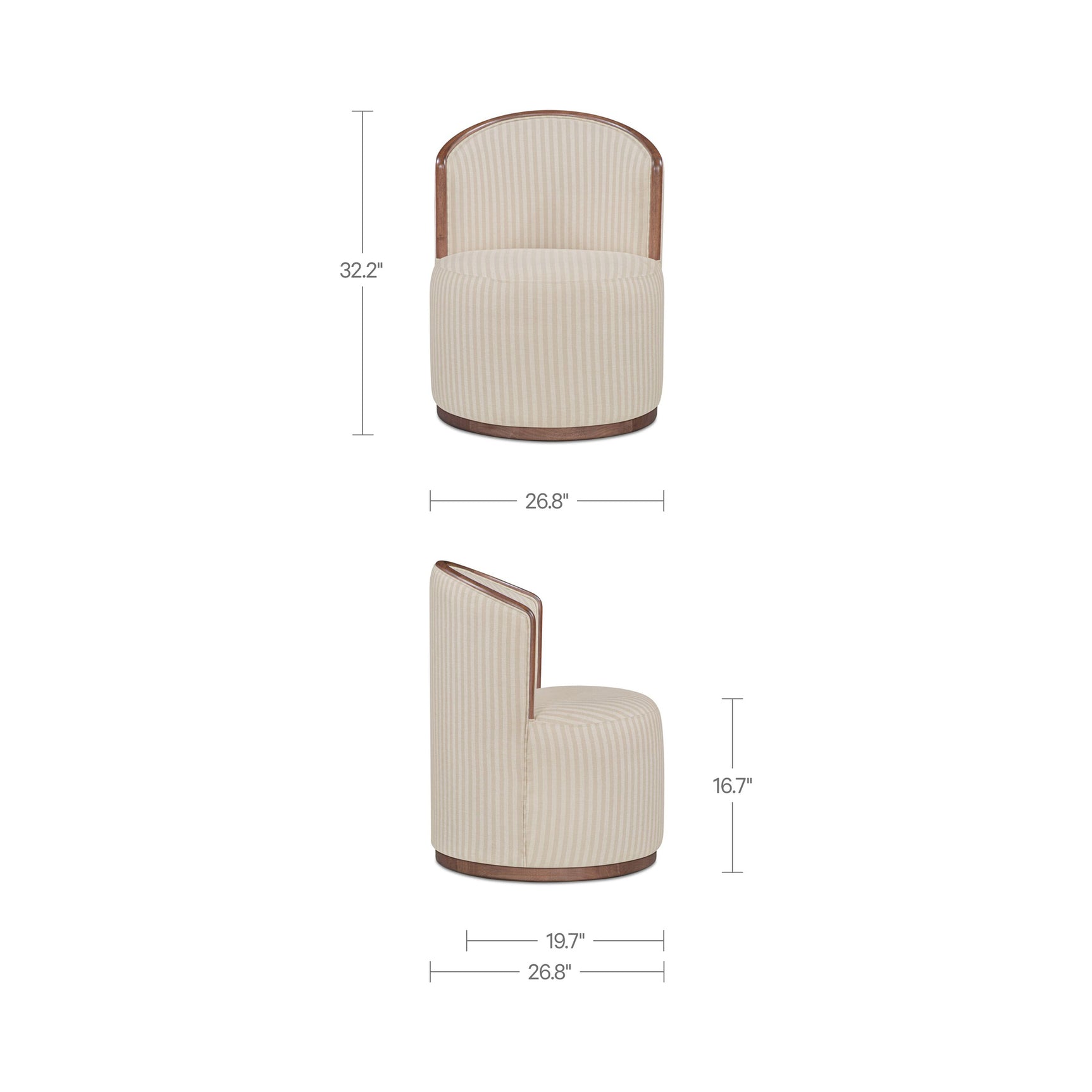 Rossi Stripe/Natural Swivel Dining Chair