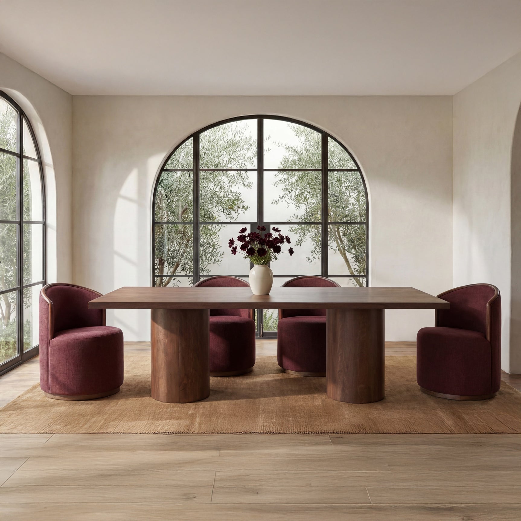 Rossi Berry/Natural Swivel Dining Chair