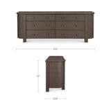 Loren Dark Brown 6 Drawer Dresser