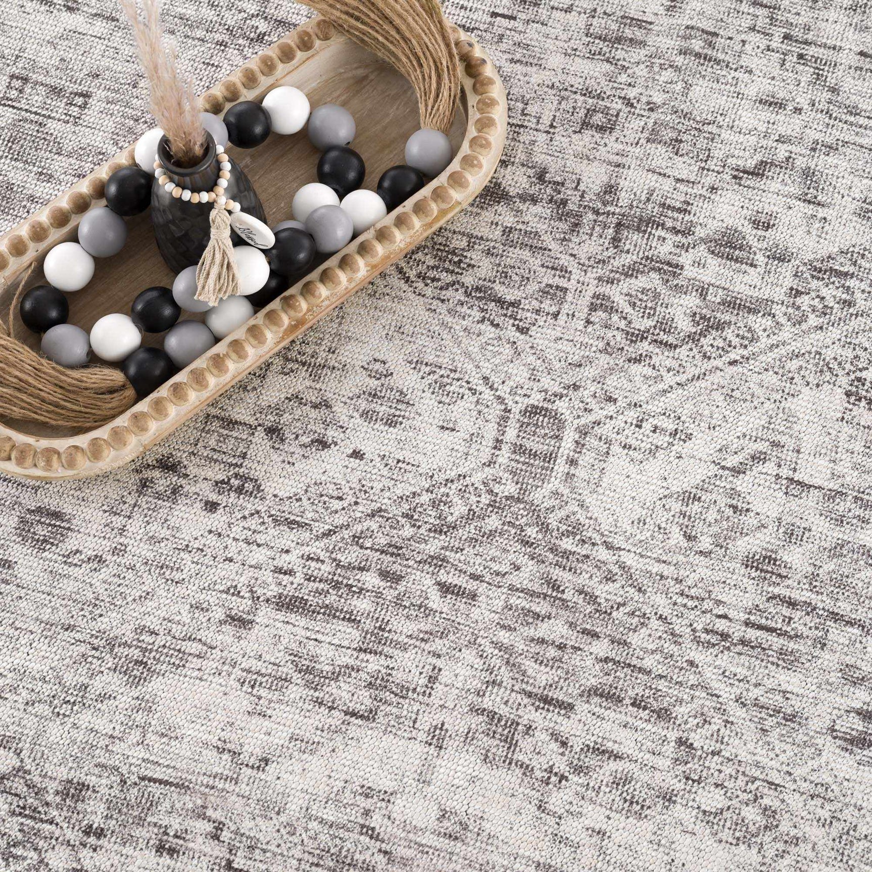Nadie Blue Gray Medallion Area Rug - Clearance