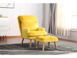 EOS Yellow Accent Chair with Ottoman - Ornate Home