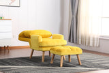 EOS Yellow Accent Chair with Ottoman - Ornate Home