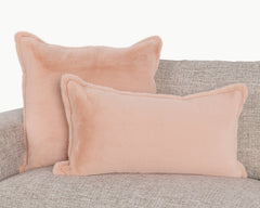 EQ Taiga Peach Faux Fur Multiple Sizes Throw Pillow (Set of 2) - Ornate Home