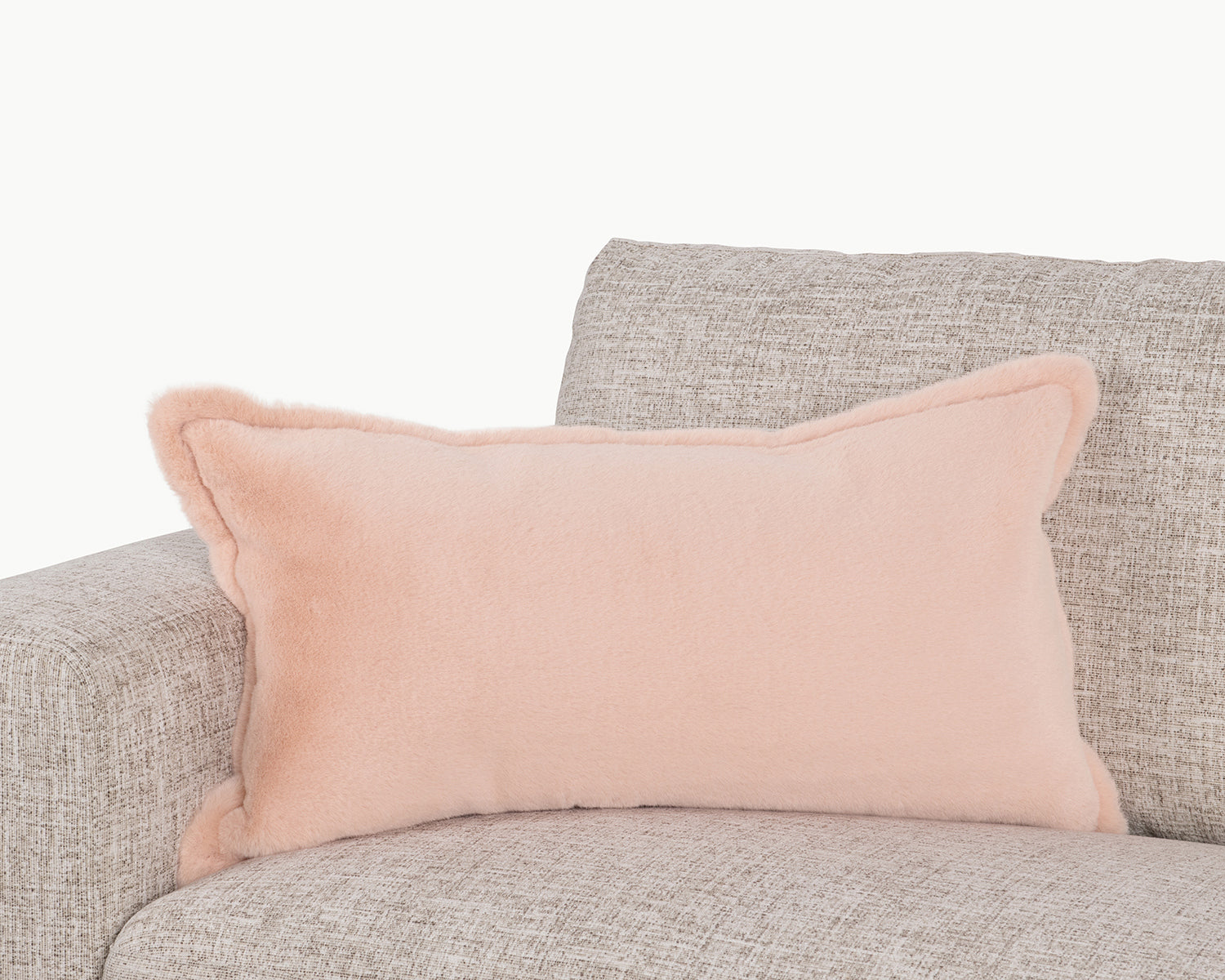 EQ Taiga Peach Faux Fur Multiple Sizes Throw Pillow (Set of 2) - Ornate Home
