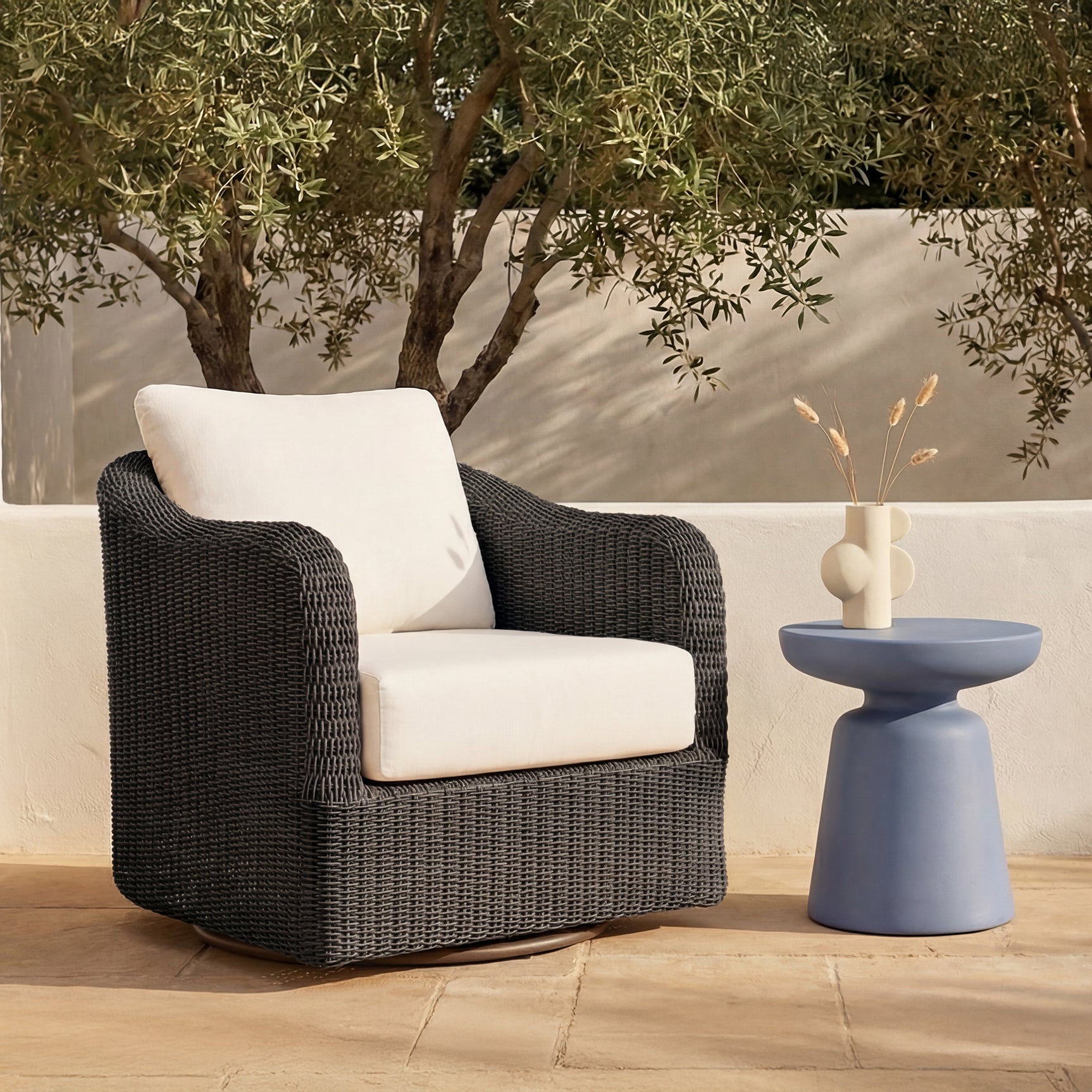 Bodhi Charcoal Outdoor Swivel Accent Chair