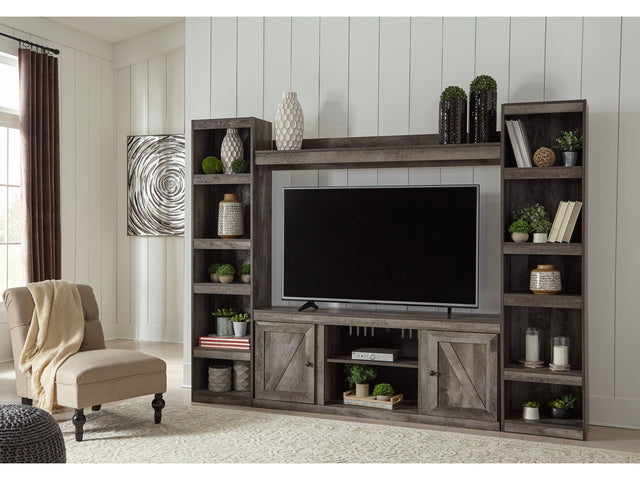 (Online Special Price) Wynnlow Gray 4-Piece Entertainment Center - Ornate Home