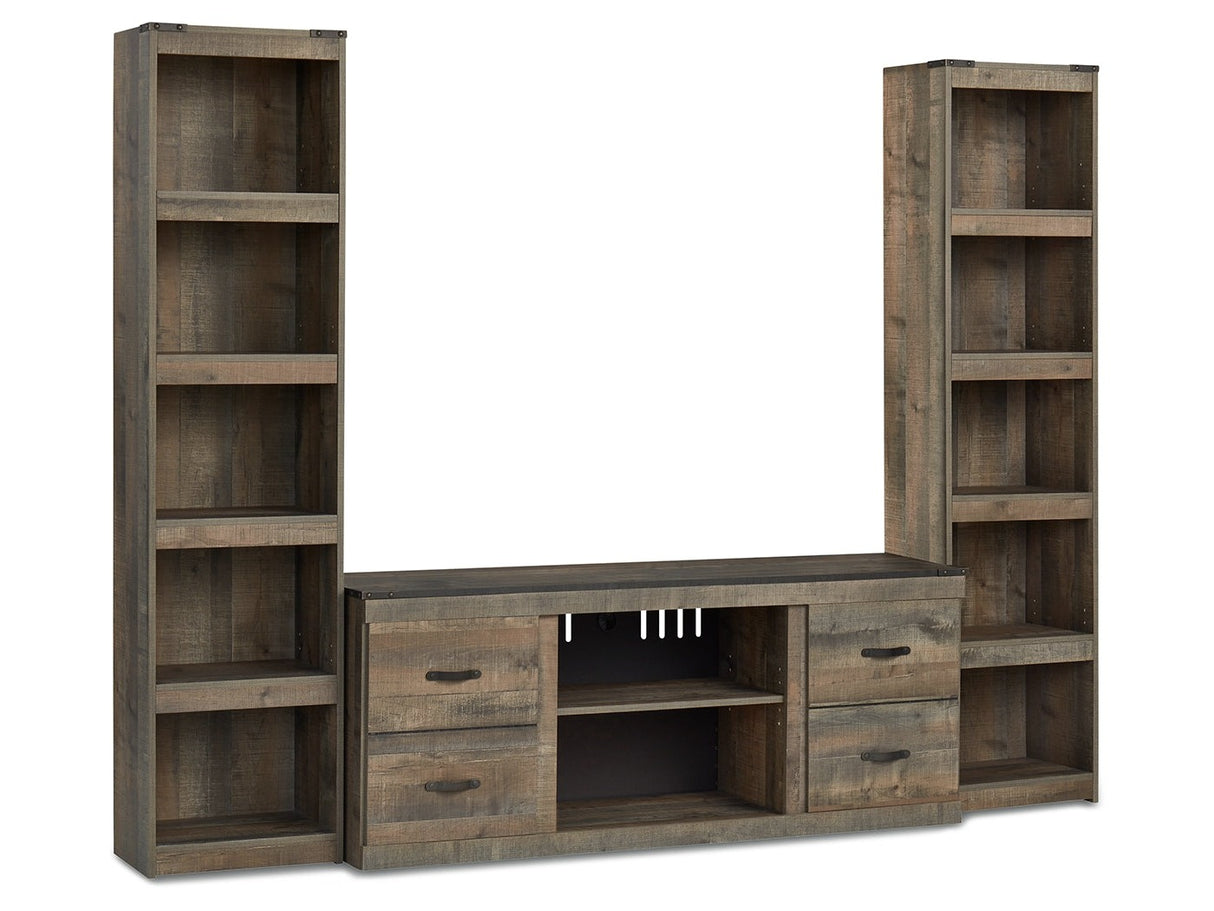 Trinell Brown 3-Piece Entertainment Center - Ornate Home