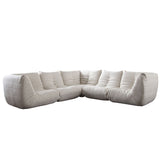 Ezra Cream Fabric 5-Pc Sectional 122" x 122" - Ornate Home