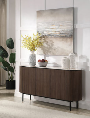 Eada Ceramic Top/Walnut Server - Ornate Home