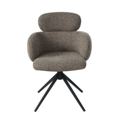 Eada Dark Beige/Black Arm Chair w/Swivel - Ornate Home