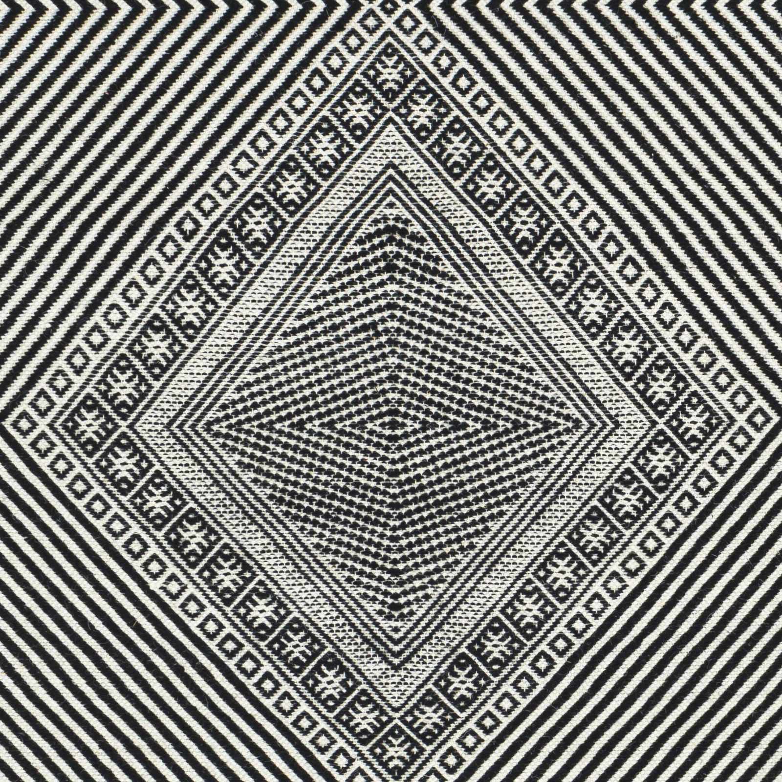 Eaglesham Black&White Flatweave Tassel Wool Rug - Clearance - Ornate Home