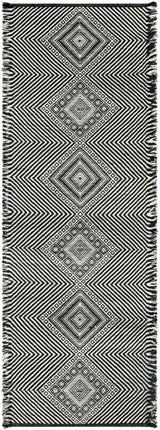 Eaglesham Black&White Flatweave Tassel Wool Rug - Clearance - Ornate Home