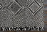 Eaglesham Black&White Flatweave Tassel Wool Rug - Clearance - Ornate Home