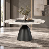Eamon Black Round Dining Table W/Ceramic Top