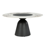 Eamon Black Round Dining Table W/Ceramic Top