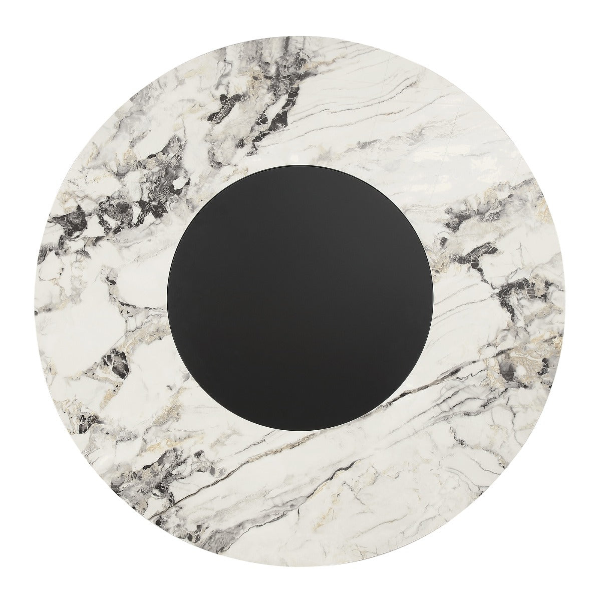 Eamon Black Round Dining Table W/Ceramic Top