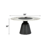 Eamon Black Round Dining Table W/Ceramic Top