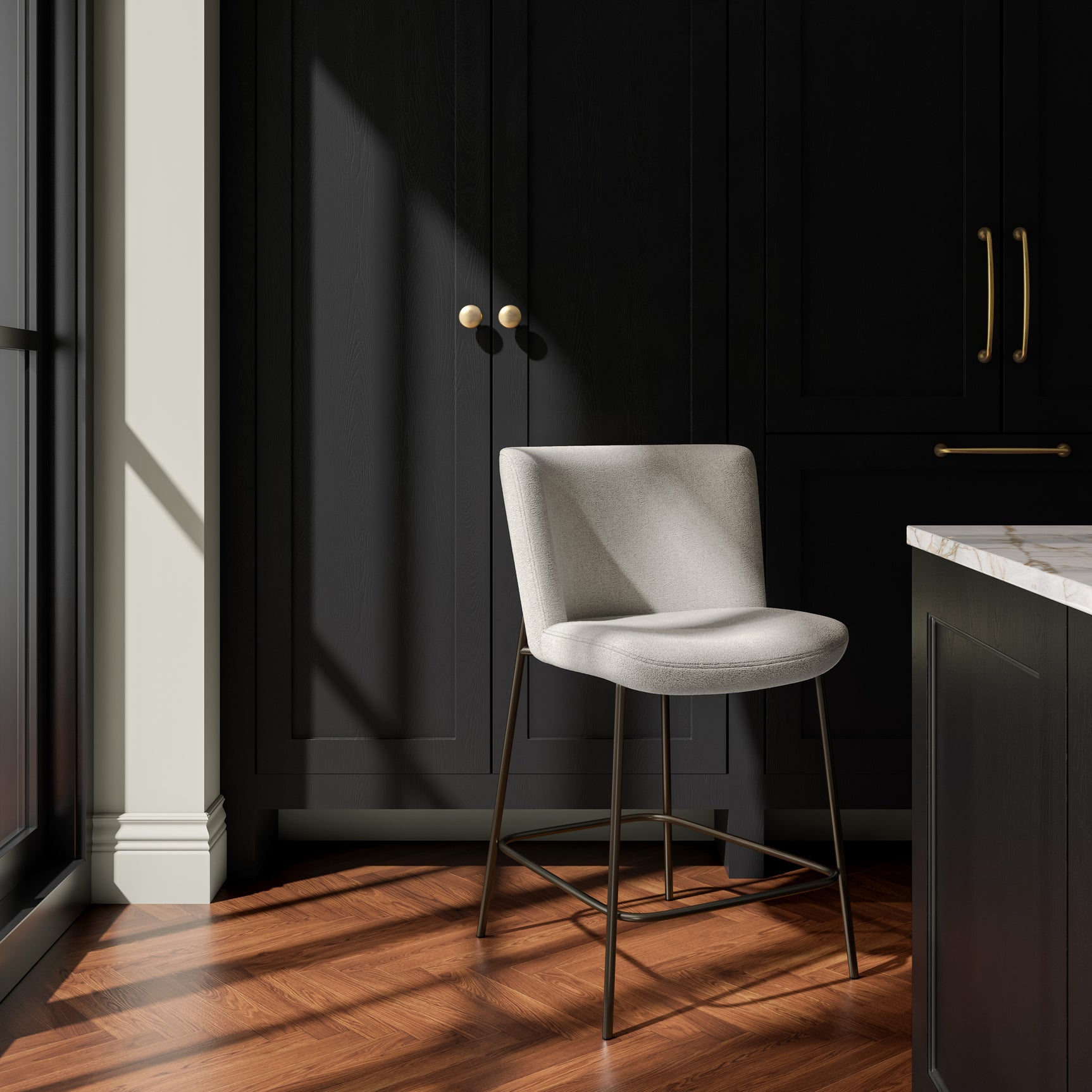 Early Beige Counter Stool - Ornate Home