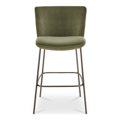Early Green Bar Stool Faux Mohair - Ornate Home