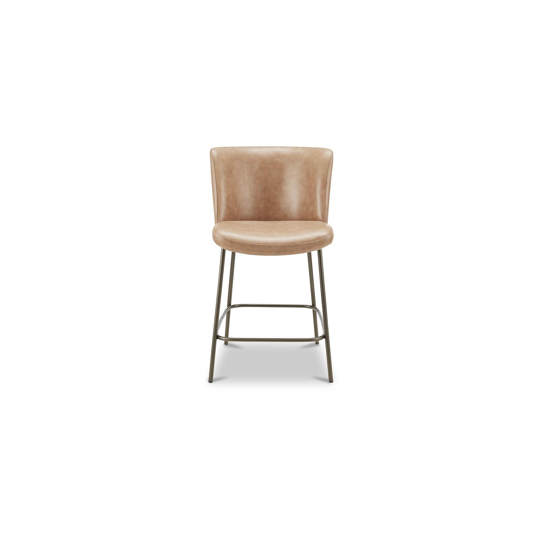 Early Tan Leather Counter Stool - Ornate Home