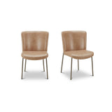 Early Tan Leather Dining Chair (Set of 2) - Ornate Home