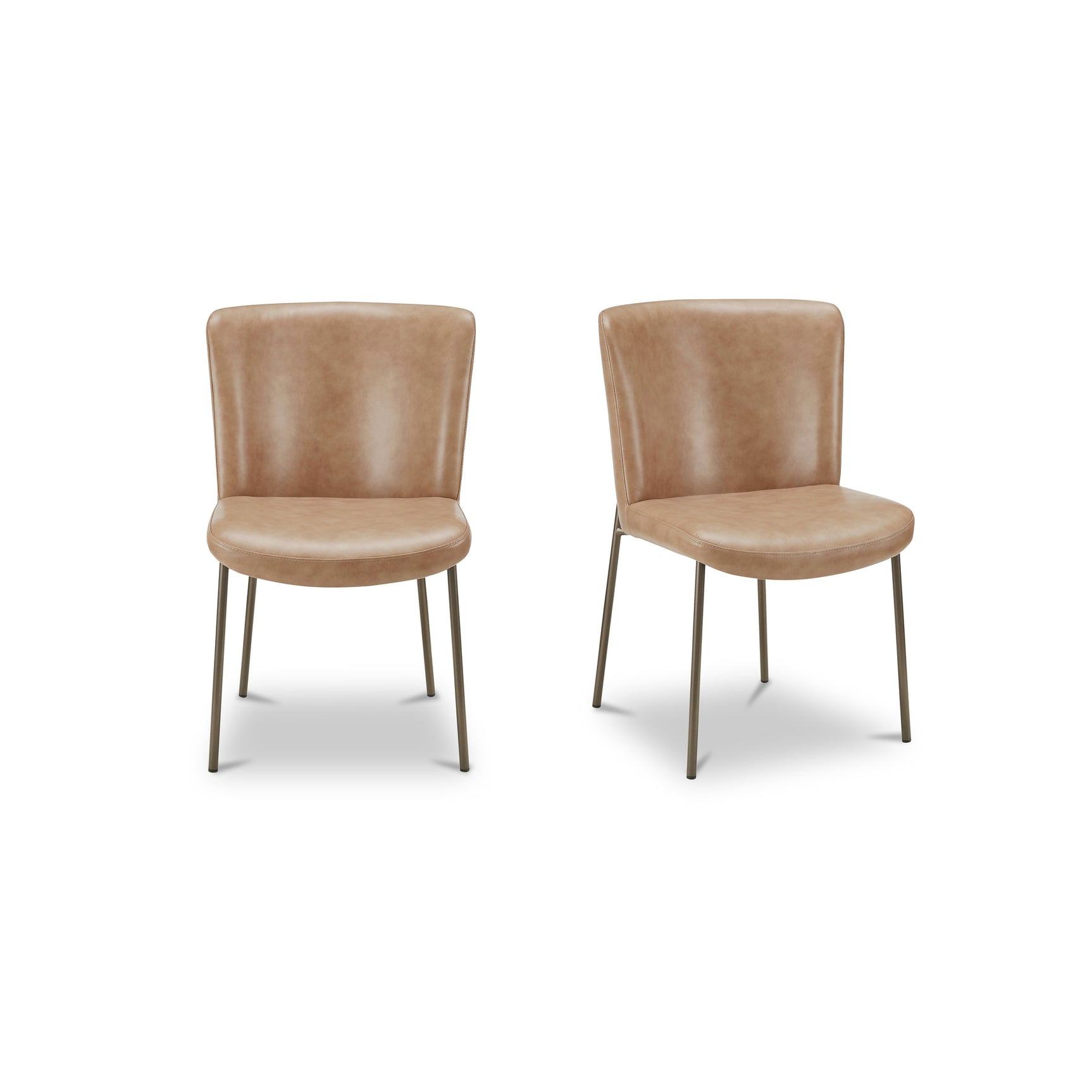 Early Tan Leather Dining Chair (Set of 2) - Ornate Home