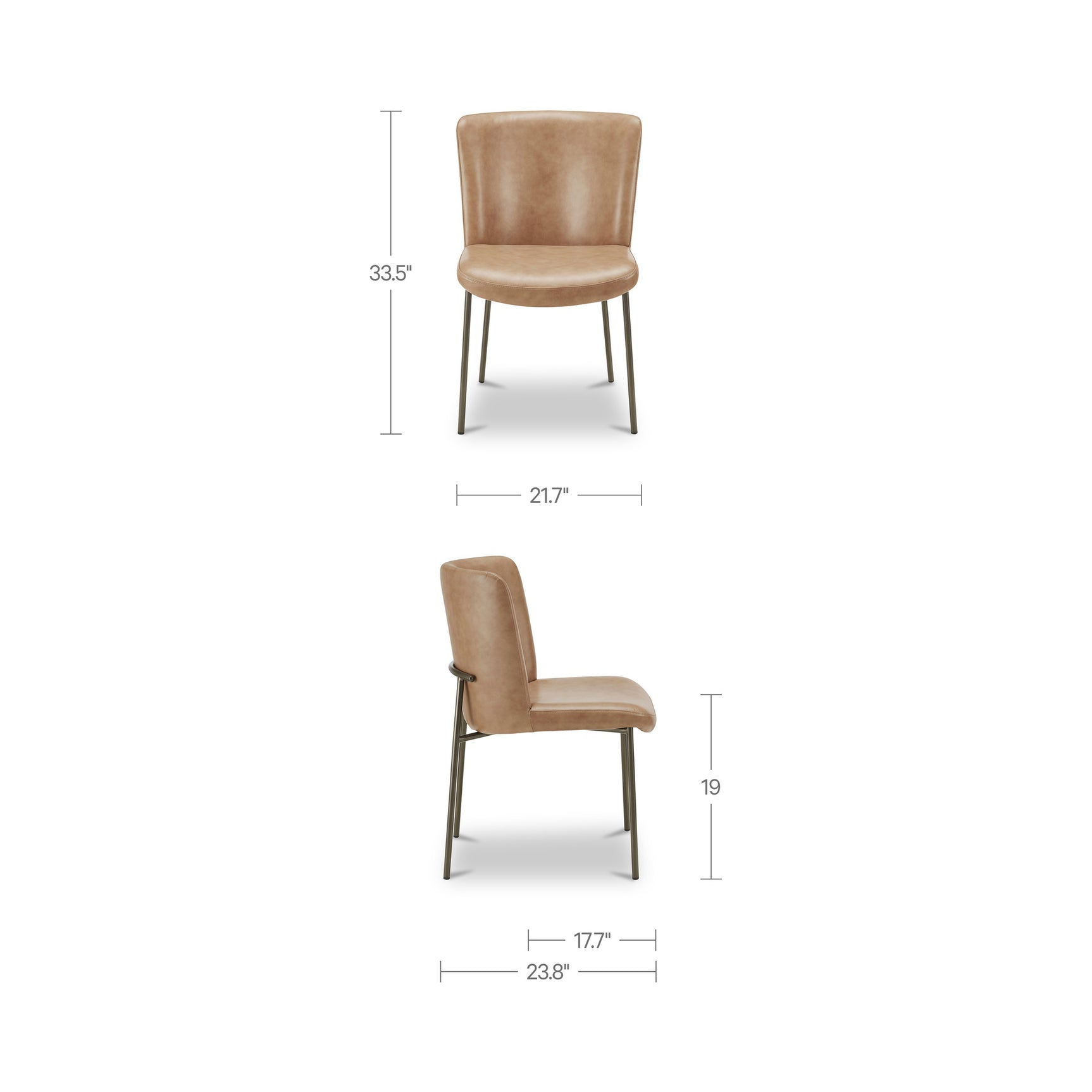Early Tan Leather Dining Chair (Set of 2) - Ornate Home