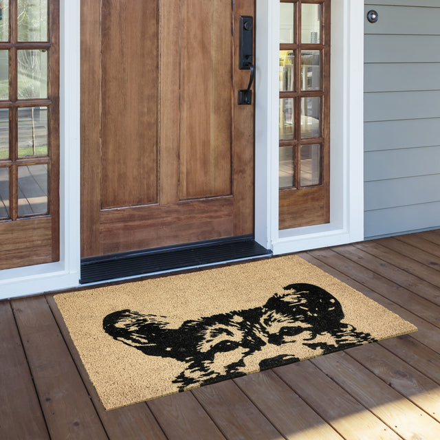 Earnest Dog Black/Sand Doormat 24x36 - Ornate Home