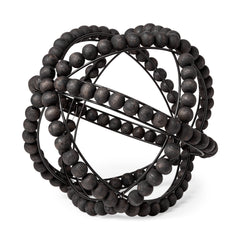 Earnhardt Black Large Wooden Beaded Orb - Ornate Home