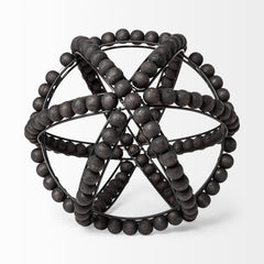Earnhardt Black Large Wooden Beaded Orb - Ornate Home