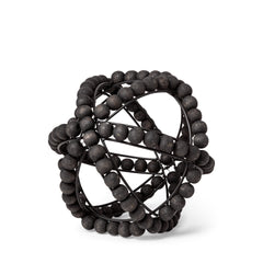 Earnhardt Black Small Wooden Beaded Orb - Ornate Home