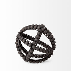 Earnhardt Black Small Wooden Beaded Orb - Ornate Home
