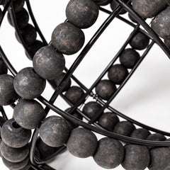 Earnhardt Black Small Wooden Beaded Orb - Ornate Home