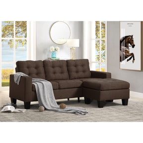 Earsom Brown Reversible Sofa & Ottoman - Ornate Home