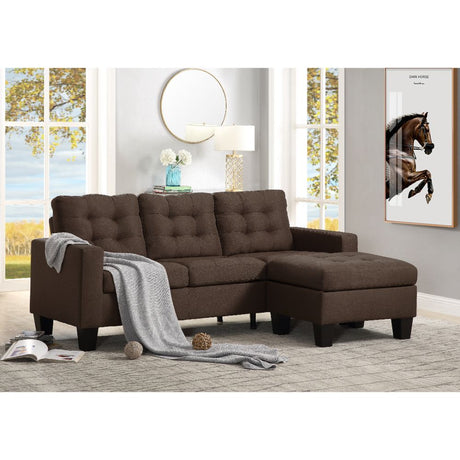 Earsom Brown Reversible Sofa & Ottoman - Ornate Home