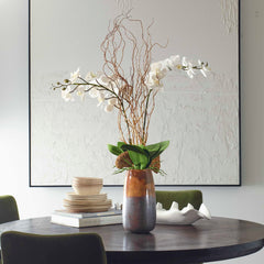 Earthbound Orchid Brown/White Vase - Ornate Home