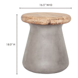 Earthstar Dark Grey Outdoor Stool - Ornate Home