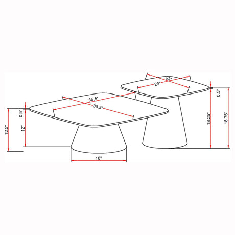 Eason Concrete 2-piece Cocktail Coffee Table Set Concrete - Ornate Home