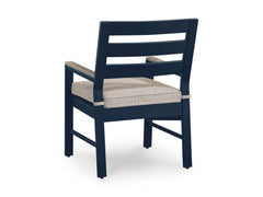 East Beach Navy Blue/Driftwood Arm Chair With Cushion (Set of 2) - Ornate Home