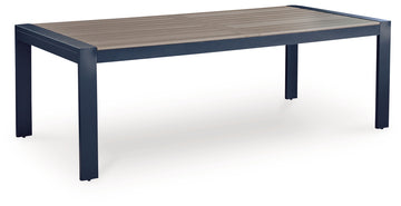 East Beach Navy Blue/Driftwood RECT Dining Table w/UMB OPT - Ornate Home