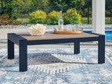 East Beach Navy Blue/Driftwood Rectangular Cocktail Table - Ornate Home