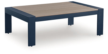 East Beach Navy Blue/Driftwood Rectangular Cocktail Table - Ornate Home